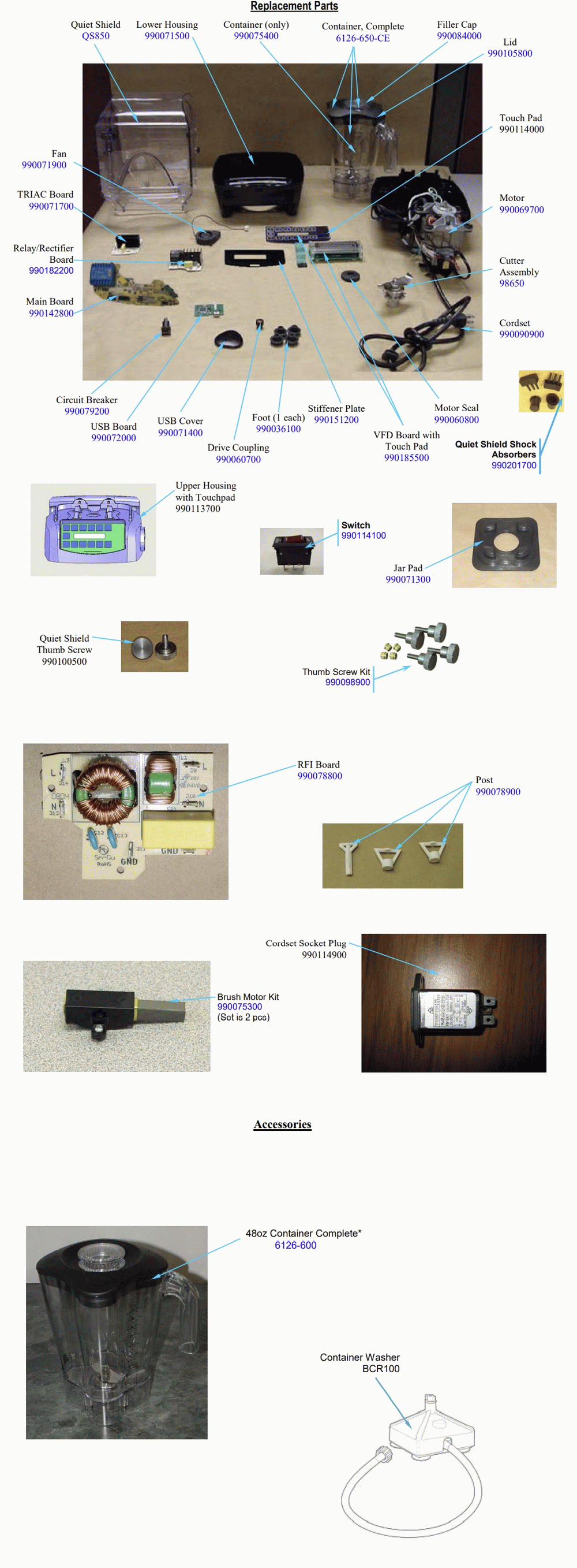 Diagram Diagram and Parts List for HBH850-SA-M  Hamilton Beach Blender